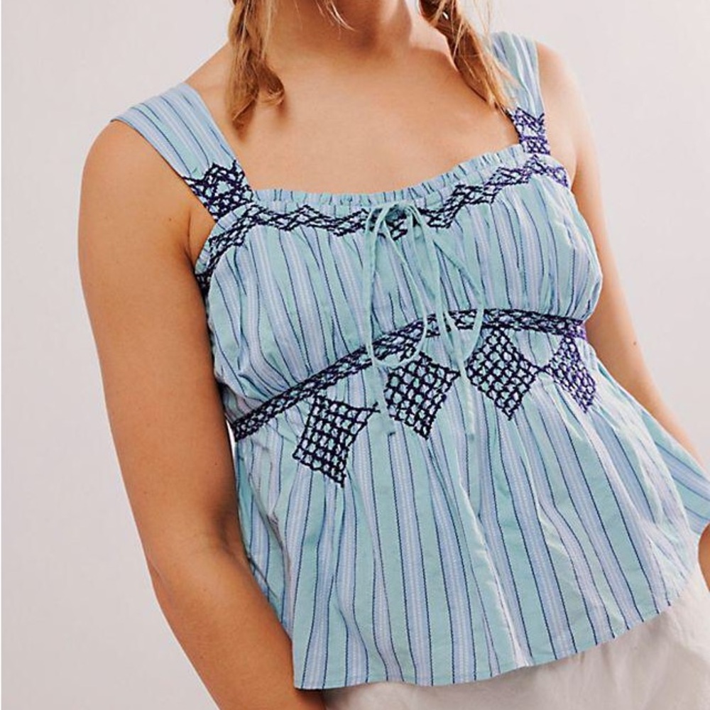 NWOT Locked On You smocked top by Free People in size XS